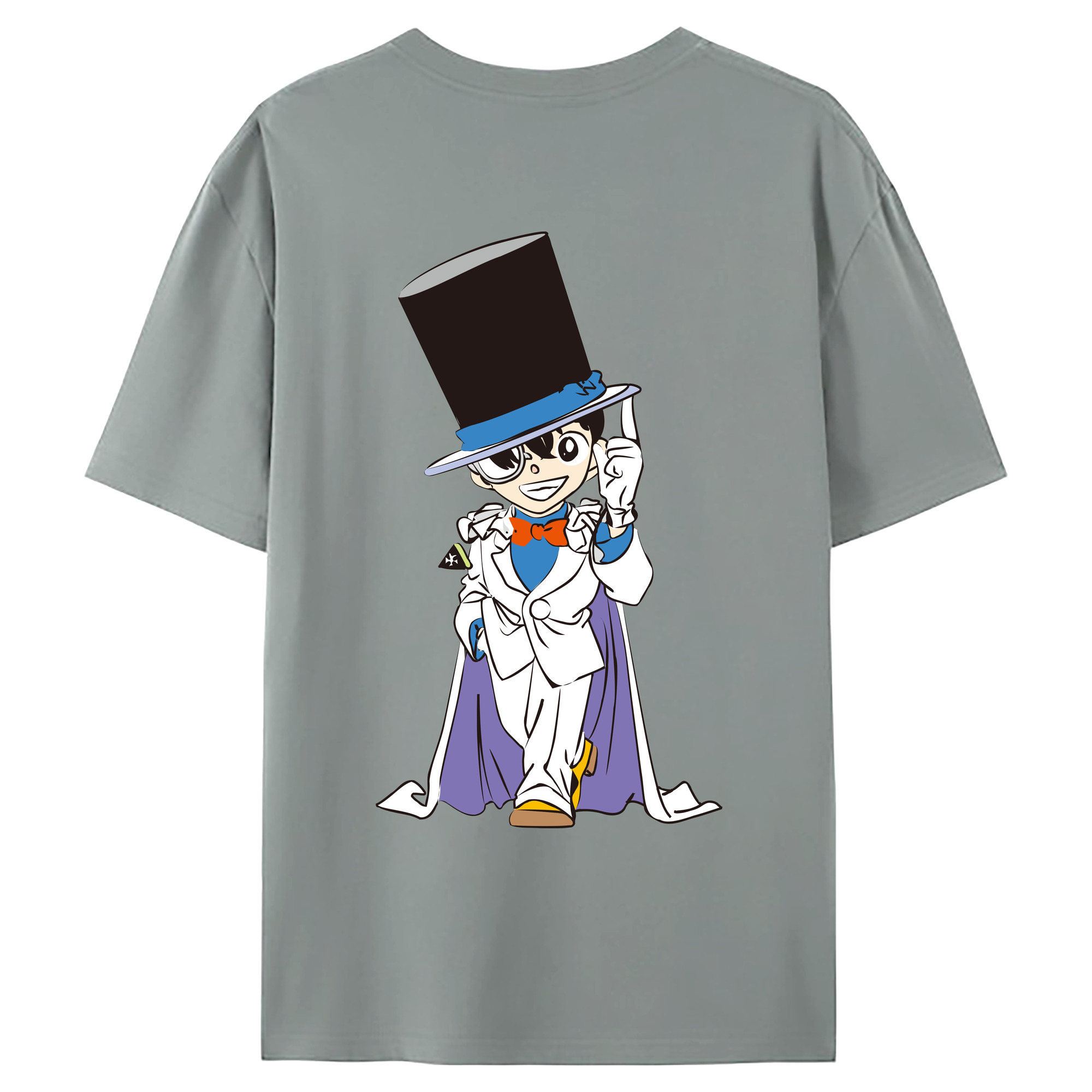 （画像用） 名探偵コナン 江戸川 コナン Detective Conan Conan Edogawa 綿100％ メンズ半袖Tシャツ（バックプリント） 通気性